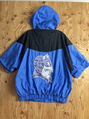 VTG Duke Blue Devils M Collegiate Jacket Windbreaker Anorak Hoody Short Sleeve - Thumbnail 4