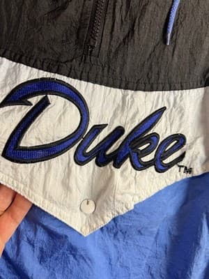 VTG Duke Blue Devils M Collegiate Jacket Windbreaker Anorak Hoody Short Sleeve - Thumbnail 7
