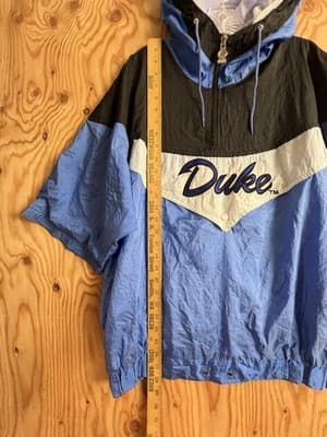VTG Duke Blue Devils M Collegiate Jacket Windbreaker Anorak Hoody Short Sleeve - Thumbnail 10