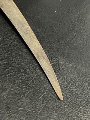 VTG Antique Large Carving Knife Stag Antler Handle Sheffield Banded Decoration - Thumbnail 11