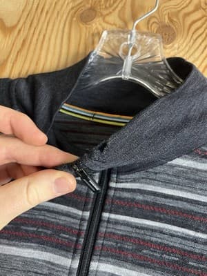 SmartWool Merino Wool 250 Pullover Sweater Base Layer 1/4 Zip Mens M Grey Black - Thumbnail 5