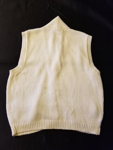 French Creek Sheep & Wool - Cotton Tuxedo Vest Sleeveless Cardigan Mens XL White - Thumbnail 5