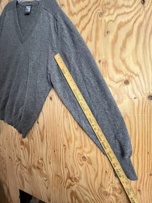 Nordstrom Made In Scotland Clan Douglas 100% Cashmere Mens XL Sweater V-Neck - Thumbnail 5