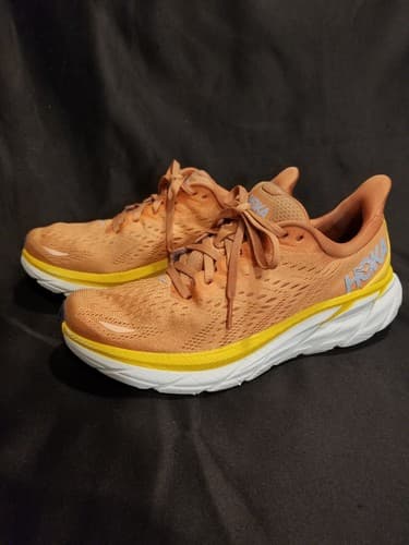 Hoka Womens Clifton 8 Running Shoe - Sun Baked/Shell Coral - Size 9B - Image 1