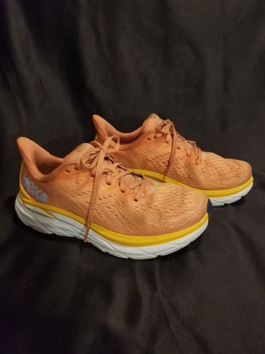 Hoka Womens Clifton 8 Running Shoe - Sun Baked/Shell Coral - Size 9B - Thumbnail 4