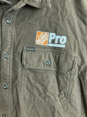 Cc Filson Field Flannel Shirt Mens L Cotton Button Up Cigar Brown Home Depot - Thumbnail 2