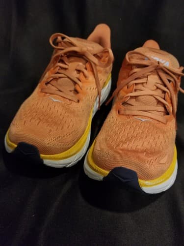 Hoka Womens Clifton 8 Running Shoe - Sun Baked/Shell Coral - Size 9B - Thumbnail 7