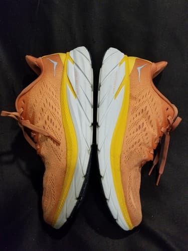 Hoka Womens Clifton 8 Running Shoe - Sun Baked/Shell Coral - Size 9B - Thumbnail 8