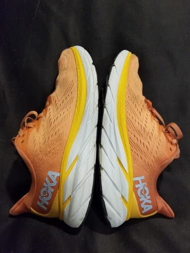 Hoka Womens Clifton 8 Running Shoe - Sun Baked/Shell Coral - Size 9B - Thumbnail 9
