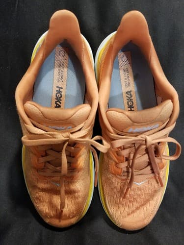 Hoka Womens Clifton 8 Running Shoe - Sun Baked/Shell Coral - Size 9B - Thumbnail 10