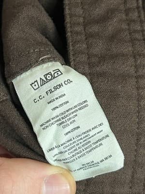 Cc Filson Field Flannel Shirt Mens L Cotton Button Up Cigar Brown Home Depot - Thumbnail 7