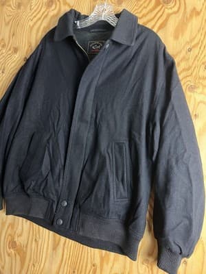 Paul & Shark Yachting Loro Piana Wool & Cashmere Navy Harrington Jacket Coat L - Thumbnail 3