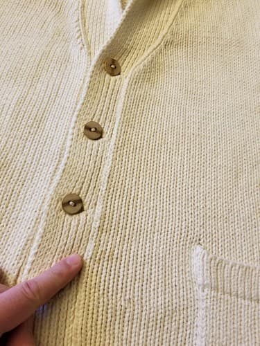 French Creek Sheep & Wool - Cotton Tuxedo Vest Sleeveless Cardigan Mens XL White - Thumbnail 6