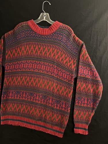 VTG Christian Dior Monsieur Knit Sweater Mens M Knit Crewneck USA Cotton Isle - Thumbnail 2