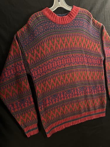 VTG Christian Dior Monsieur Knit Sweater Mens M Knit Crewneck USA Cotton Isle - Thumbnail 3