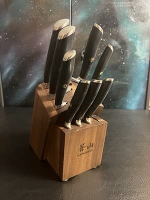 Cangshan L Series 8-Piece Forged German Steel Knife Block Set Chef Santoku READ - Image 1