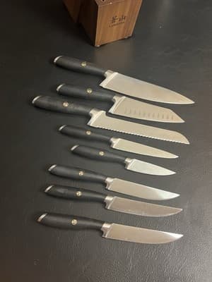 Cangshan L Series 8-Piece Forged German Steel Knife Block Set Chef Santoku READ - Thumbnail 11