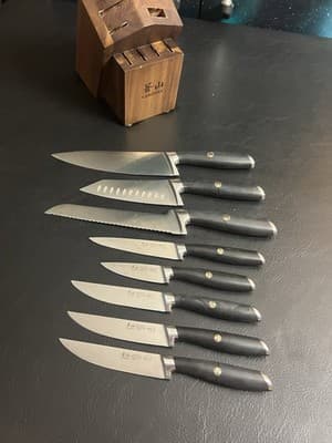 Cangshan L Series 8-Piece Forged German Steel Knife Block Set Chef Santoku READ - Thumbnail 2