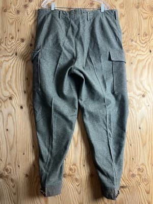VTG Swedish WW2 Army Pants Wool 38x32 Military Green 1941 Sweden Cargo Leather - Thumbnail 14