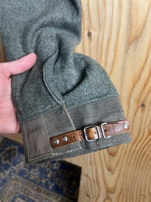 VTG Swedish WW2 Army Pants Wool 38x32 Military Green 1941 Sweden Cargo Leather - Thumbnail 8