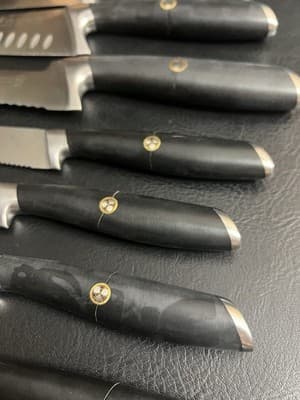 Cangshan L Series 8-Piece Forged German Steel Knife Block Set Chef Santoku READ - Thumbnail 4