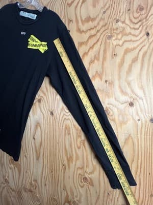 Off White Airport Caution Tape Shirt Mens M Black Operating SRL Virgil Abloh - Thumbnail 18