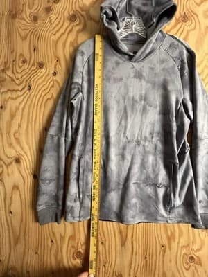 Lululemon Textured Tech Hoodie Mens M Performance Pullover Diamond Dye Grey - Thumbnail 5