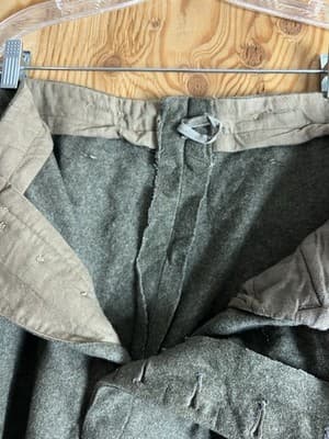 VTG Swedish WW2 Army Pants Wool 38x32 Military Green 1941 Sweden Cargo Leather - Thumbnail 18