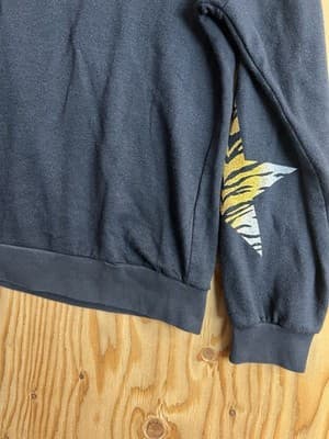 Lauren Moshi Tiger Tongue Distressed Sweatshirt Womens S Gray Black Long Sleeve - Thumbnail 14