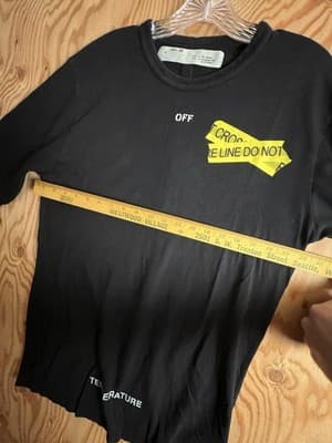 Off White Airport Caution Tape Shirt Mens M Black Operating SRL Virgil Abloh - Thumbnail 17