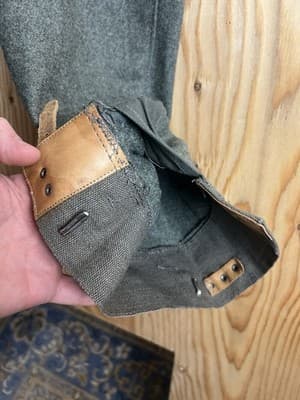 VTG Swedish WW2 Army Pants Wool 38x32 Military Green 1941 Sweden Cargo Leather - Thumbnail 6