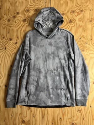Lululemon Textured Tech Hoodie Mens M Performance Pullover Diamond Dye Grey - Image 1