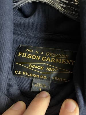 Filson Prospector Embroidered Diamond Logo Hoodie Mens S Navy Blue Sweatshirt - Thumbnail 6