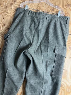 VTG Swedish WW2 Army Pants Wool 38x32 Military Green 1941 Sweden Cargo Leather - Thumbnail 15