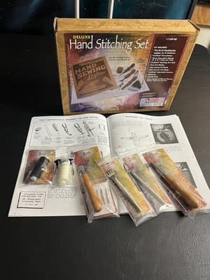Tandy Leather The Art of Hand Sewing Al Stohlman Waxed Thread Awl Chisel Groover - Image 1