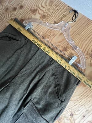 VTG Swedish WW2 Army Pants Wool 38x32 Military Green 1941 Sweden Cargo Leather - Thumbnail 9