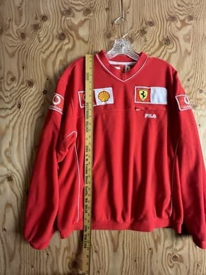FERRARI F1 Team Rare Racing Mens M Sweatshirt Fleece Sweater FILA Original Shell - Thumbnail 6
