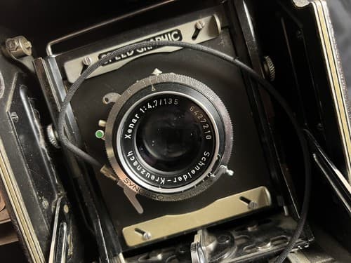 Graflex Speed Graphic 3x4 Schneider Xenar 135mm f4.7 Lens Synchro-Compur Shutter - Thumbnail 4