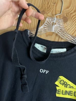 Off White Airport Caution Tape Shirt Mens M Black Operating SRL Virgil Abloh - Thumbnail 10