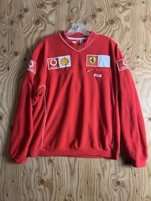 FERRARI F1 Team Rare Racing Mens M Sweatshirt Fleece Sweater FILA Original Shell - Image 1