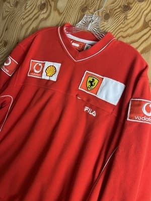 FERRARI F1 Team Rare Racing Mens M Sweatshirt Fleece Sweater FILA Original Shell - Thumbnail 2