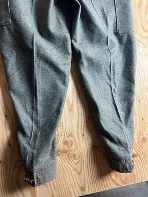 VTG Swedish WW2 Army Pants Wool 38x32 Military Green 1941 Sweden Cargo Leather - Thumbnail 16