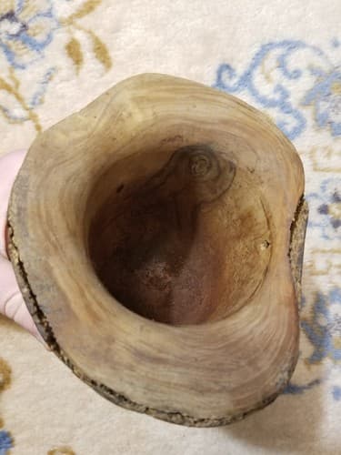 Olive Wood Mortar & Pestle Big 6" Raw Bark Handmade Large Wooden - Thumbnail 6