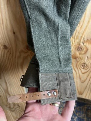 VTG Swedish WW2 Army Pants Wool 38x32 Military Green 1941 Sweden Cargo Leather - Thumbnail 5