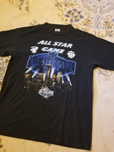 Vtg 2001 MLB All Star Game Seattle Mariners L Ichiro Suzuki Shirt Space Needle - Thumbnail 2