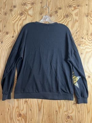 Lauren Moshi Tiger Tongue Distressed Sweatshirt Womens S Gray Black Long Sleeve - Thumbnail 13