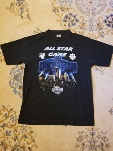 Vtg 2001 MLB All Star Game Seattle Mariners L Ichiro Suzuki Shirt Space Needle - Image 1