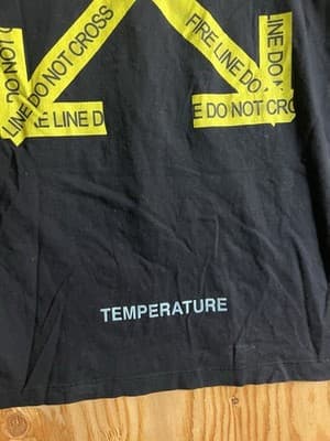 Off White Airport Caution Tape Shirt Mens M Black Operating SRL Virgil Abloh - Thumbnail 7
