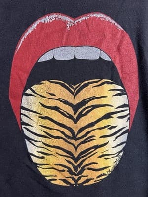 Lauren Moshi Tiger Tongue Distressed Sweatshirt Womens S Gray Black Long Sleeve - Thumbnail 4