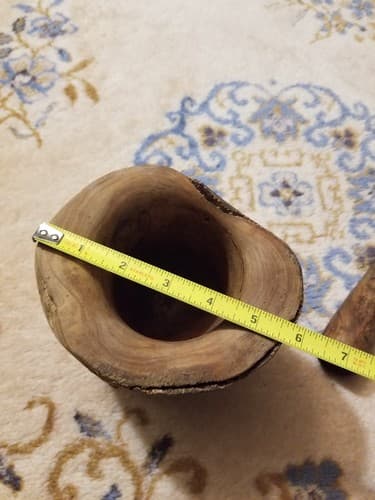 Olive Wood Mortar & Pestle Big 6" Raw Bark Handmade Large Wooden - Thumbnail 5